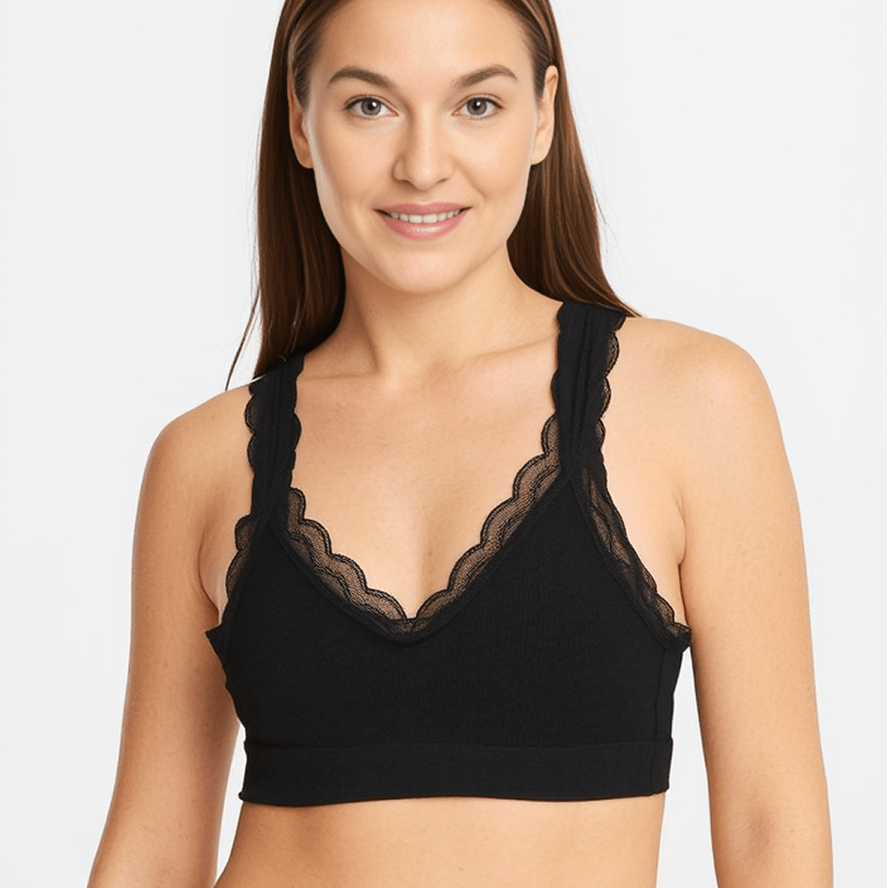 Lace Trimmed Bamboo Bralette